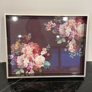 Fringe Studio - Classic Rose Gray Floral Tray